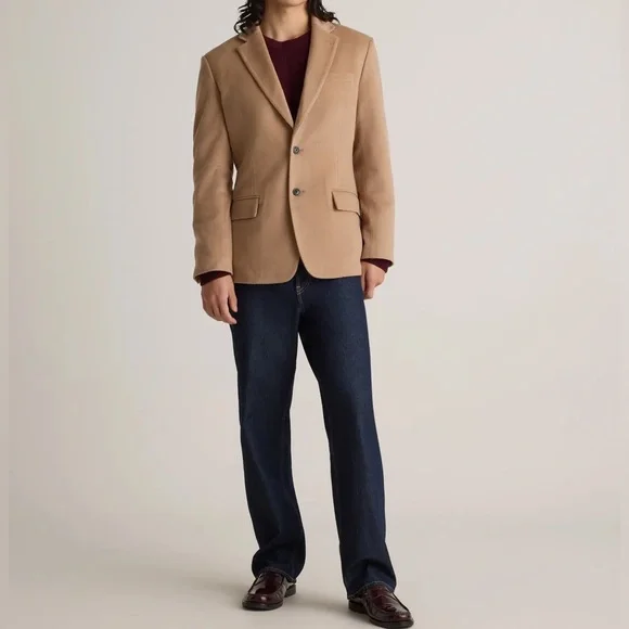 New! Quince 100% Mongolian Cashmere Camel Blazer Sz XXL - Picture 2 of 10